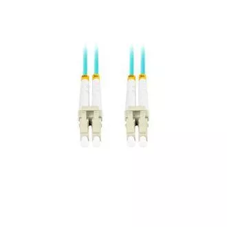 LANBERG optični povezovalni kabel MM LC/UPC-LC/UPC duplex 1m LSZH OM3 50/125 premera 3mm, cian barve