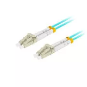 LANBERG optični povezovalni kabel MM LC/UPC-LC/UPC duplex 2m LSZH OM3 50/125 premera 3mm, cian barve