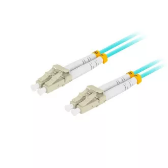LANBERG optični povezovalni kabel MM LC/UPC-LC/UPC duplex 2m LSZH OM3 50/125 premera 3mm, cian barve