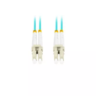LANBERG optični povezovalni kabel MM LC/UPC-LC/UPC duplex 5m LSZH OM3 50/125 premera 3mm, cian barve
