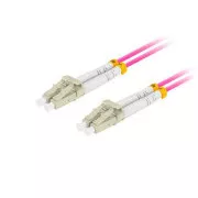 LANBERG optični povezovalni kabel MM LC/UPC-LC/UPC duplex 1m LSZH OM4 50/125, premer 3mm, barva magenta