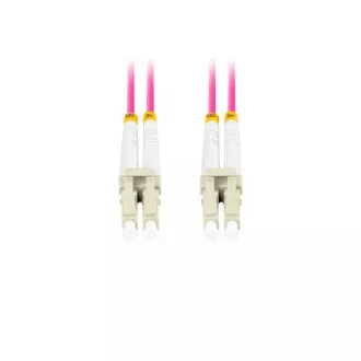LANBERG optični povezovalni kabel MM LC/UPC-LC/UPC duplex 1m LSZH OM4 50/125, premer 3mm, barva magenta