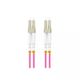 LANBERG optični povezovalni kabel MM LC/UPC-LC/UPC duplex 1m LSZH OM4 50/125, premer 3mm, barva magenta
