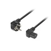 Lanberg CEE 7/7->IEC 320 C13 napajalni kabel 3m ANGLED RIGHT VDE črn