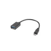 LANBERG USB Micro (M) 2.0 do USB-A(F) adapterski kabel 15 cm črn OTG