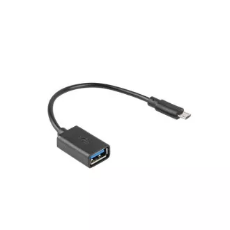 LANBERG USB Micro (M) 2.0 do USB-A(F) adapterski kabel 15 cm črn OTG