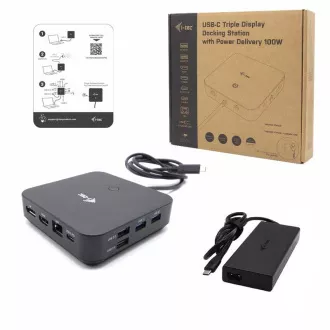Priključna postaja I-tec USB-C HDMI   Dual DP z napajanjem Power Delivery 100 W   univerzalni polnilnik i-tec 112 W