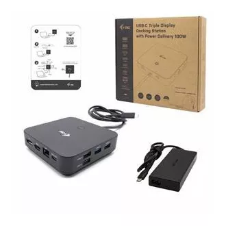 Priključna postaja I-tec USB-C HDMI   Dual DP z napajanjem Power Delivery 100 W   univerzalni polnilnik i-tec 112 W