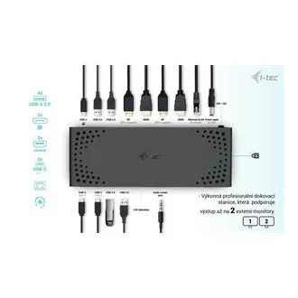 I-tec USB 3.0 / USB-C / Thunderbolt Priključna postaja z dvema zaslonoma   PD 100W