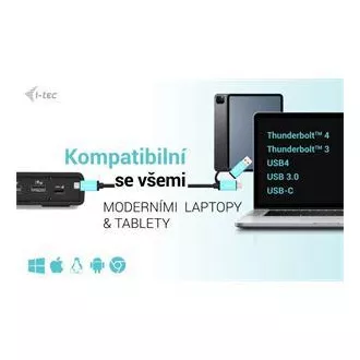 I-tec USB 3.0 / USB-C / Thunderbolt Priključna postaja z dvema zaslonoma   PD 100W