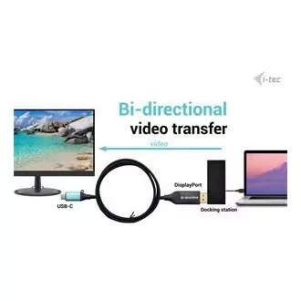 I-tec USB-C DisplayPort dvosmerni kabelski adapter 8K/30Hz 150cm