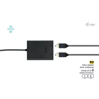 I-tec USB-C Dvojni 4K/60Hz (enojni 8K/30Hz) DP video adapter