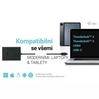 I-tec USB-C Dvojni 4K/60Hz (enojni 8K/30Hz) DP video adapter