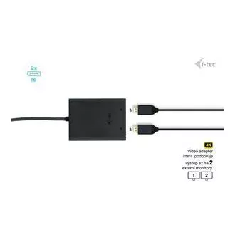 I-tec USB-C Dvojni 4K/60Hz (enojni 8K/30Hz) DP video adapter