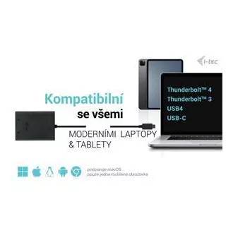 I-tec USB-C Dvojni 4K/60Hz (enojni 8K/30Hz) DP video adapter