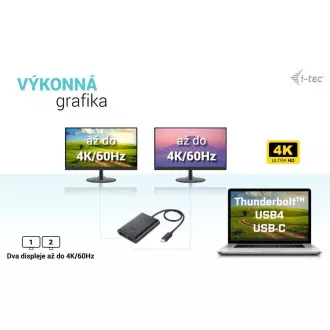 I-tec USB-C Dvojni 4K/60Hz (enojni 8K/30Hz) HDMI video adapter I-tec USB-C Dvojni 4K/60Hz (enojni 8K/30Hz) HDMI video adapter