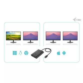I-tec USB-C Dvojni 4K/60Hz (enojni 8K/30Hz) HDMI video adapter I-tec USB-C Dvojni 4K/60Hz (enojni 8K/30Hz) HDMI video adapter