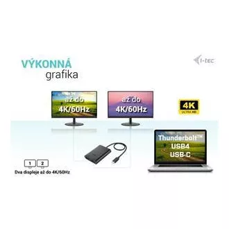 I-tec USB-C Dvojni 4K/60Hz (enojni 8K/30Hz) HDMI video adapter I-tec USB-C Dvojni 4K/60Hz (enojni 8K/30Hz) HDMI video adapter