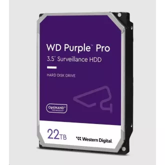 WD PURPLE PRO WD221PURP 22TB SATA/600 512 MB predpomnilnika, 265 MB/s, CMR