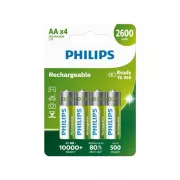 Philips baterije AA 2600mAh MultiLife, NiMh - 4 kosi