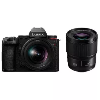 Panasonic Lumix DC-S5 Mark II   Lumix S 20-60 mm f/3.5-5.6 Macro O.I.S.   Lumix S 50 mm f/1.8 DSLM, 24,2 Mpx, črna