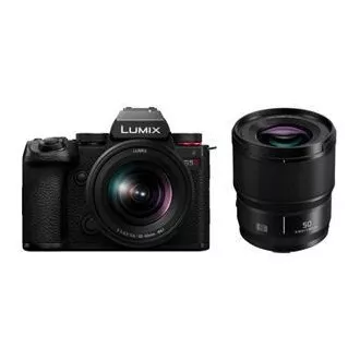 Panasonic Lumix DC-S5 Mark II   Lumix S 20-60 mm f/3.5-5.6 Macro O.I.S.   Lumix S 50 mm f/1.8 DSLM, 24,2 Mpx, črna