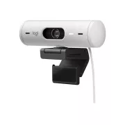 Logitech Webcam BRIO 500, Full HD, 4x zoom, RightLight 4 s HDR, bela, USB-C