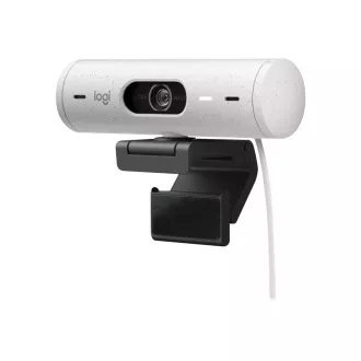 Logitech Webcam BRIO 500, Full HD, 4x zoom, RightLight 4 s HDR, bela, USB-C