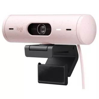 Logitech Webcam BRIO 500, Full HD, 4x zoom, RightLight 4 s HDR, roza, USB-C