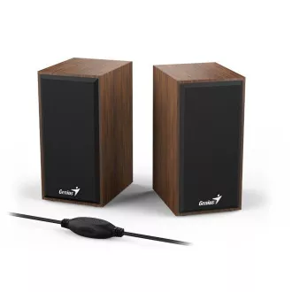 GENIUS zvočniki SP-HF180, 2.0, 6 W, napajanje USB, 3,5 mm priključek, leseni, rjavi