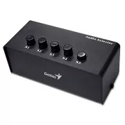 Genius Stereo preklopna omarica , preklopnik, avdio, 2x RCA vhod, 5x 3,5mm jack izhod, stereo, črna