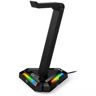 Genius GX-UH100, stojalo, gaming slušalke s priključkom USB HUB, RGB osvetlitev, 2x USB, 2x USB-C, črne