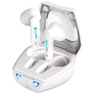 Genius HS-M920BT, slušalke, brezžične, v ušesih, mikrofon, 4 ure, osvetlitev LED, Bluetooth, USB-C, bela