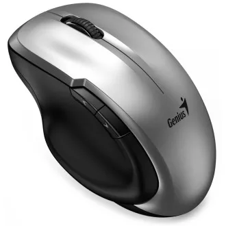 Genius Ergo 8200S Miška, brezžična, optična, 1200DPI, 5 gumbov, tiha, senzor BlueEye, USB-C, srebrna