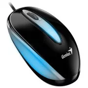 Genius DX-Mini / Miška, žična, optična, 1000DPI, 3 gumbi, USB, RGB LED, črna