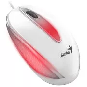 Genius DX-Mini / Miška, žična, optična, 1000DPI, 3 gumbi, USB, RGB LED, bela