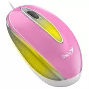 Genius DX-Mini / Miška, žična, optična, 1000DPI, 3 gumbi, USB, RGB LED, roza