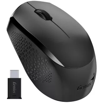 Genius NX-8000S Type-C, miška, brezžična, optična, 1200DPI, 3 gumbi, USB-C, črna