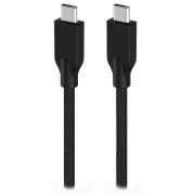 Genius ACC-C2CC-3A, kabel, USB-C/USB-C, USB 3.0, 3A, PD 60W, pleten, 1 m, črn