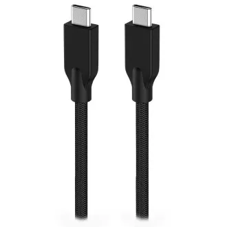 Genius ACC-C2CC-3A, kabel, USB-C/USB-C, USB 3.0, 3A, PD 60W, pleten, 1 m, črn