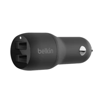 Belkin BOOST CHARGE™ 24W dvojni avtomobilski polnilnik USB-A, črn