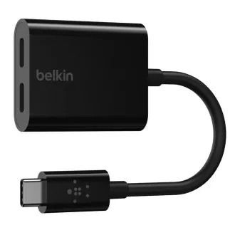 Belkinov adapter/odklopnik USB-C - napajalnik USB-C   zvočni/polnilni adapter USB-C, črn