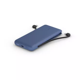 Belkin BOOST CHARGE™ USB-C Power Delivery PowerBank, 10000 mAh, z vgrajenimi kabli, polnočno modra
