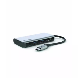 Belkin USB-C 4v1 večportni adapter - 4K HDMI, USB-C PD 3.0, 2x USB-A 3.0