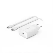 Belkin BOOST CHARGE™ 25W USB-C Power Delivery PPS Stenski polnilnik   1m kabel USB-C do USB-C, bel
