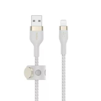 Belkin BOOST CHARGE™ kabel Lightning/USB-A, 3 m, bel - vzdržljiv PRO Flex