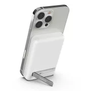 Belkin BOOST CHARGE™ MagSafe Magnetic Wireless PowerBank s stojalom, 5000 mAh, bela