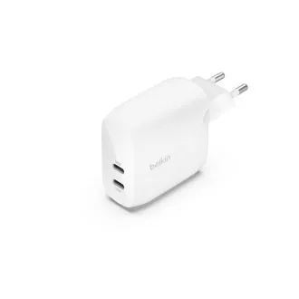 Belkin BOOST CHARGE™ Dual 60W USB-C Power Delivery PPS Stenski polnilnik, bel