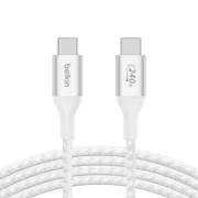 Belkin BOOST CHARGE™ USB-C/USB-C kabel 240W, 2 m, bel - vzdržljiv