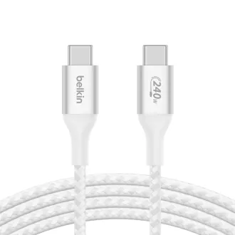 Belkin BOOST CHARGE™ USB-C/USB-C kabel 240W, 2 m, bel - vzdržljiv